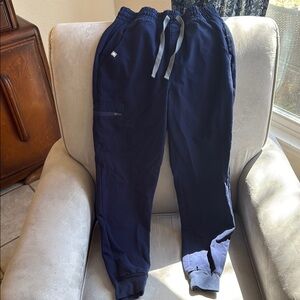 Navy Blue Figs high waisted jogger scrubs